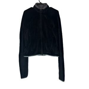 Patagonia Black Polartec Deep Pile Fleece Full Zip Jacket Women Sz S VTG